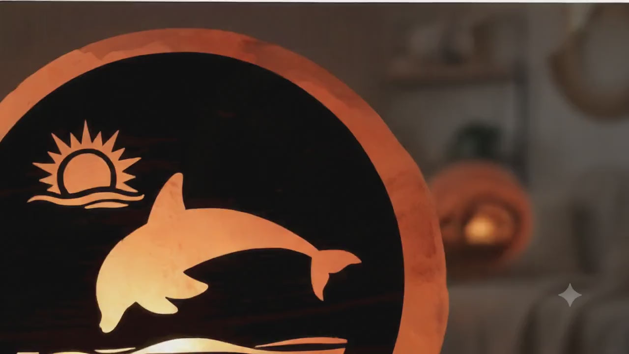 ✨ Lampe de Sel Dauphin 5 kg – Énergie de l'Océan, Lumière Ambrée & Purification Himalaya