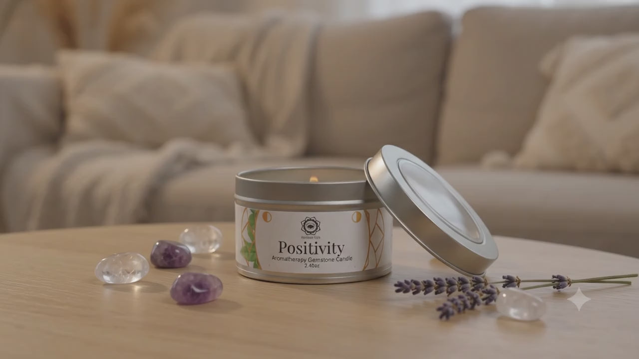 Bougie Green Tree Positivité | Citrine & Thé Vert | Joie, Confiance & Énergie Solaire 70g