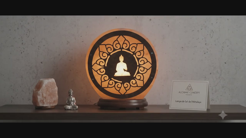 ✨ Lampe de Sel de l'Himalaya Bouddha 5 kg – Purification, Méditation & Lumière Ambre Sacrée