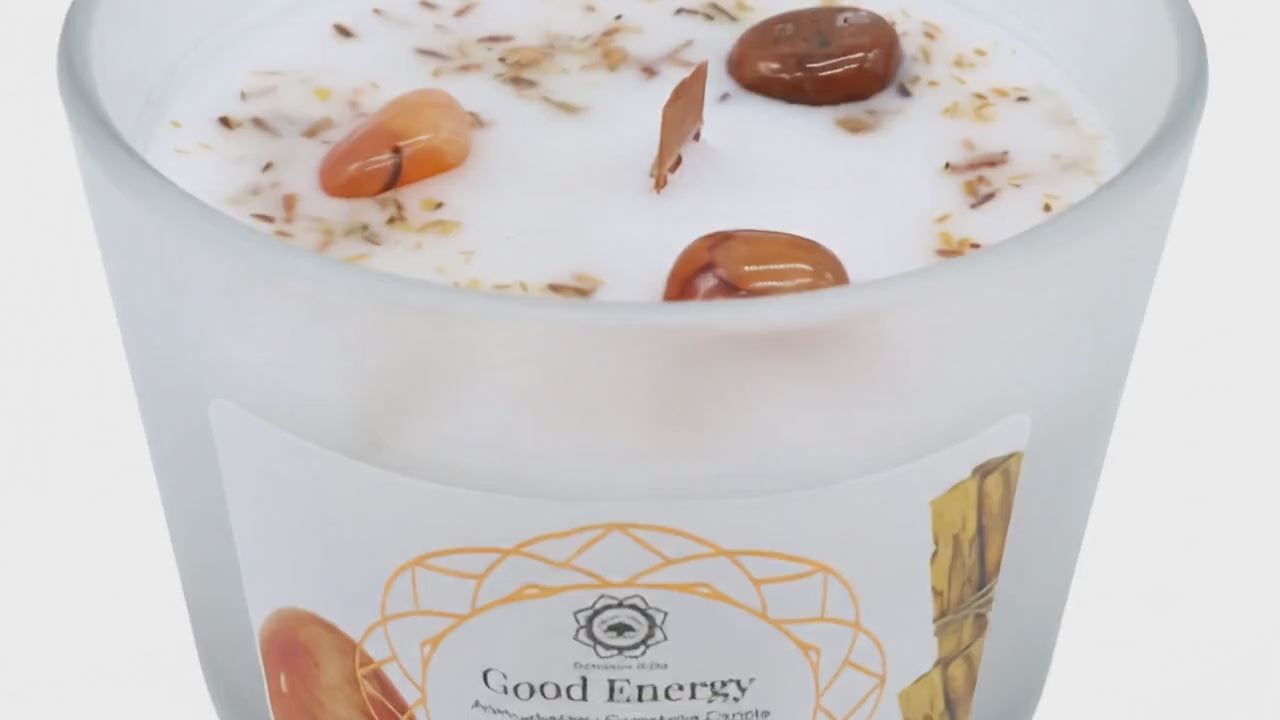 Bougie Green Tree Énergie Positive | Cornaline & Palo Santo | Motivation & Vitalité 256g