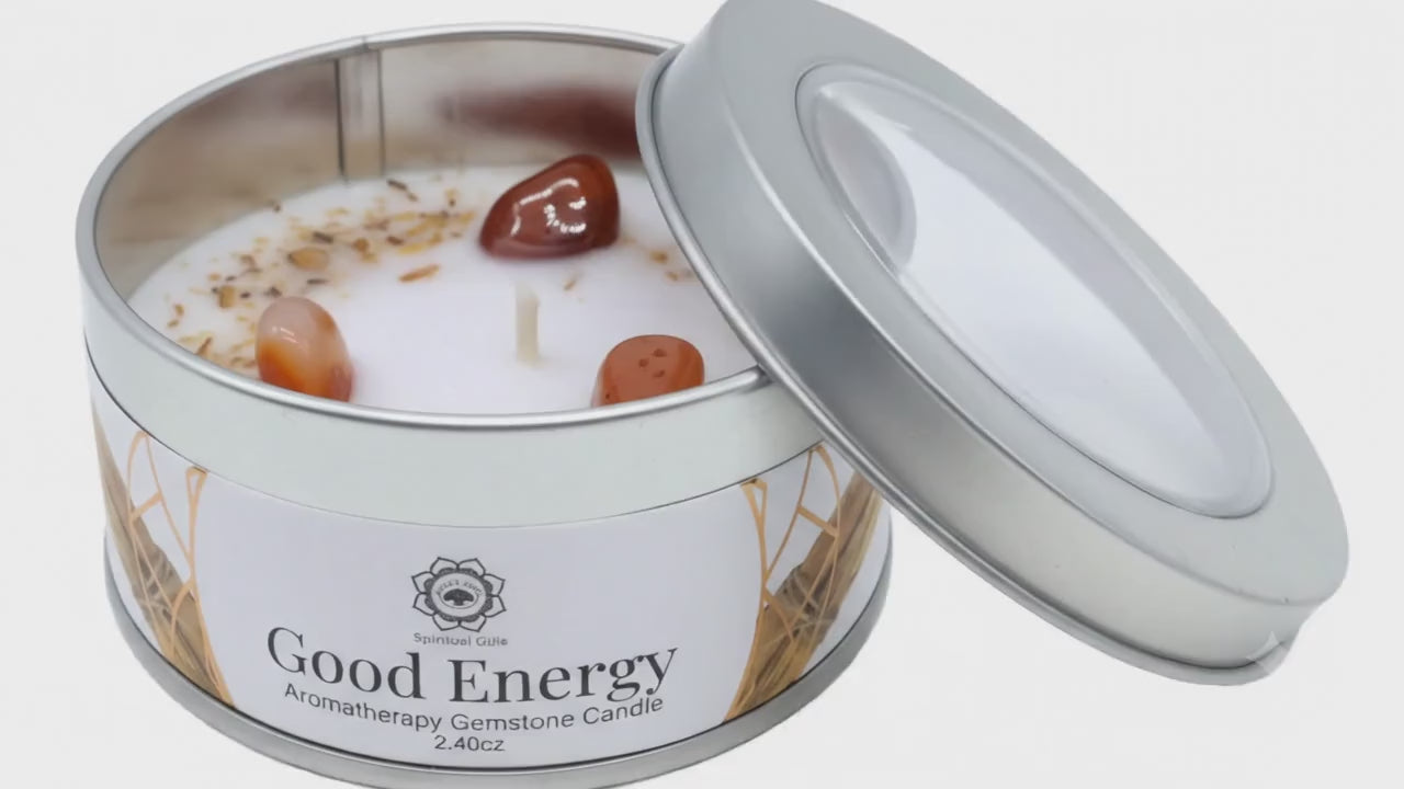 Bougie Green Tree Énergie Positive | Cornaline & Palo Santo | Vitalité, Créativité & Purification 70g