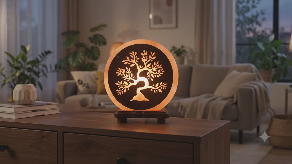 ✨ Lampe de Sel Arbre de Vie 5 kg – Himalaya 100 % Naturel | Enracinement, Sérénité & Lumière