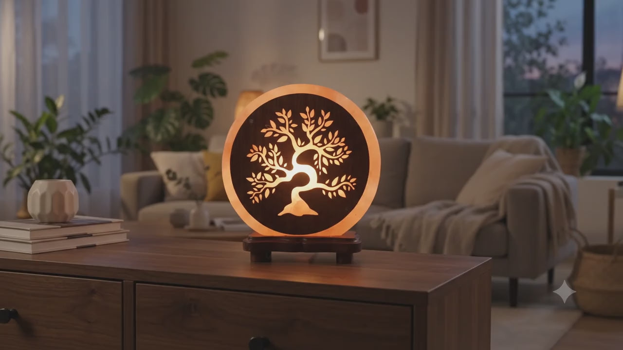 ✨ Lampe de Sel Arbre de Vie 5 kg – Himalaya 100 % Naturel | Enracinement, Sérénité & Lumière