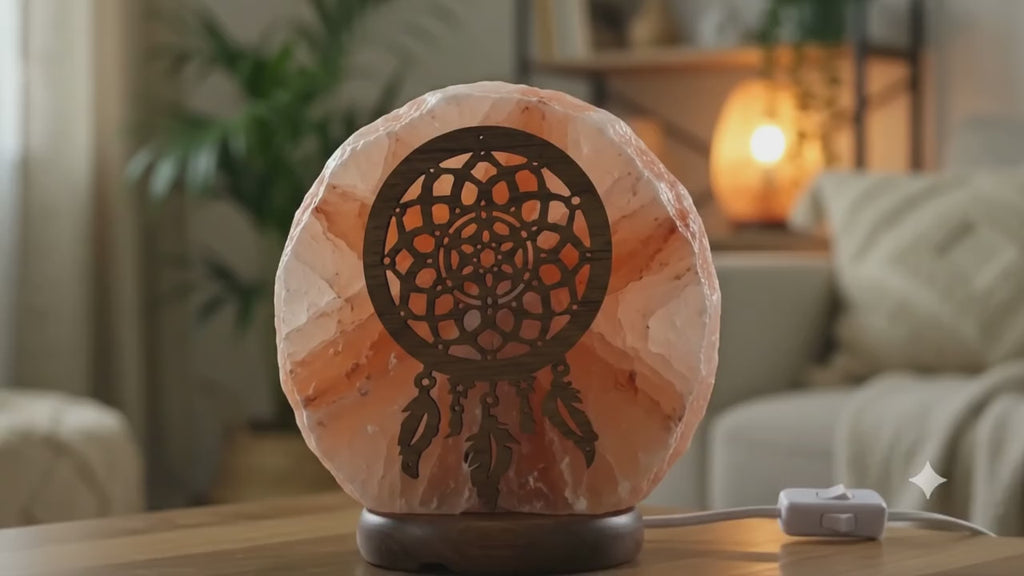 ✨ Lampe de Sel Attrape-Rêves 5 kg – Talisman Ancestral, Protection Sommeil & Énergie Himalaya