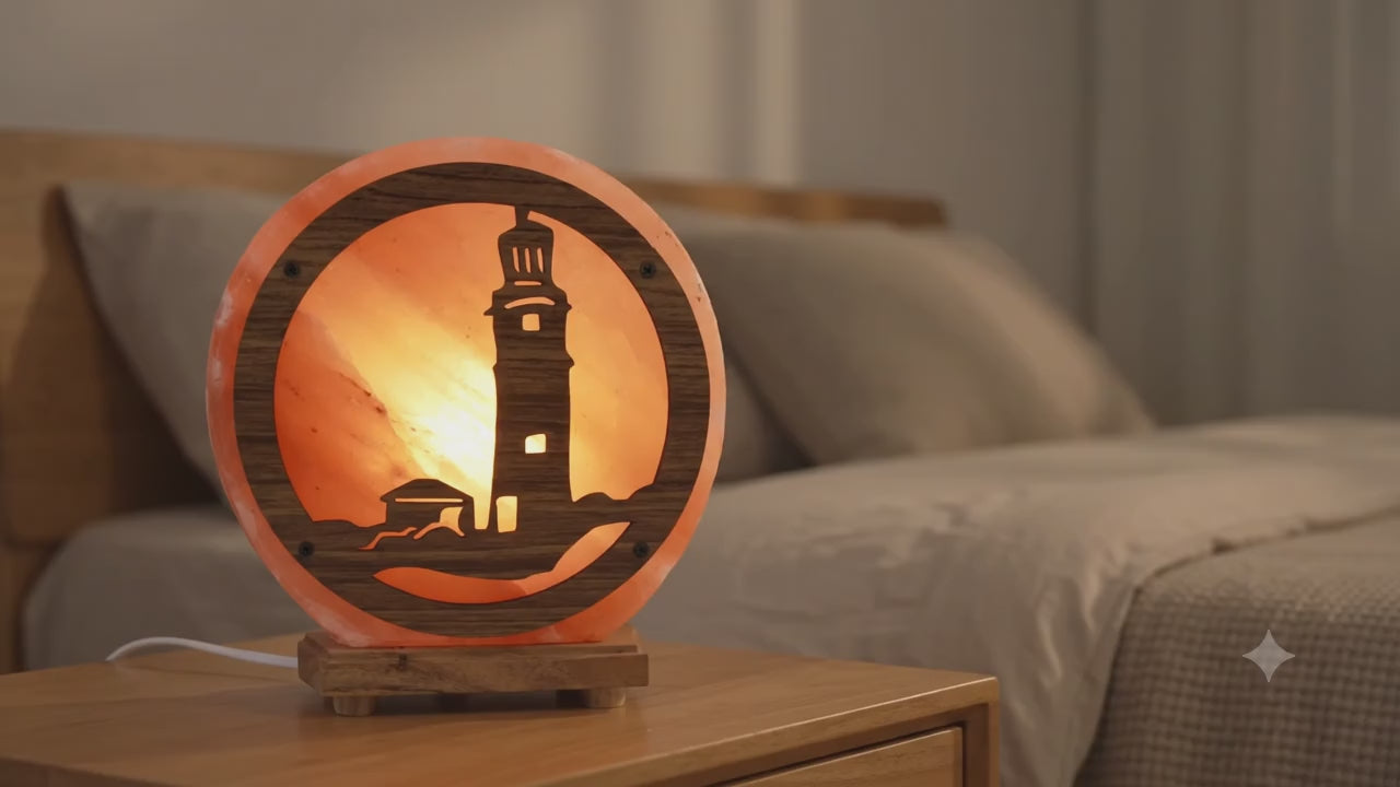 ✨ Lampe de Sel Phare 5 kg – Sculpture Himalaya | Guidance, Protection & Ambiance Maritime