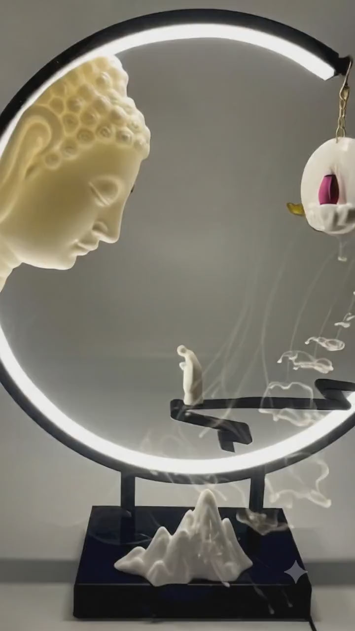 Porte-Encens Backflow Offrande à Bouddha LED 43cm