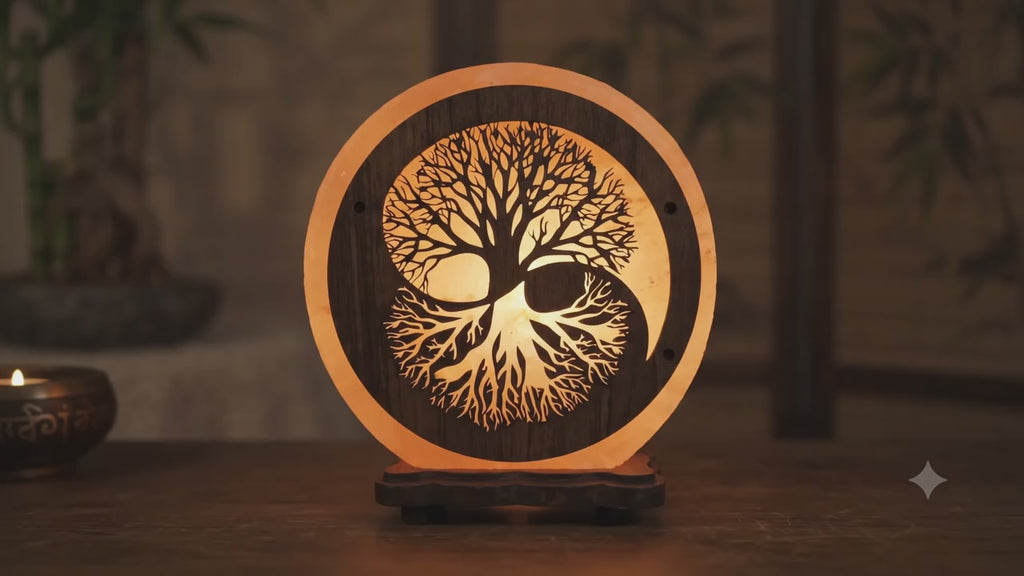 ✨ Lampe de Sel Arbre de Vie & Yin-Yang 5 kg – Himalaya | Équilibre Universel & Harmonie