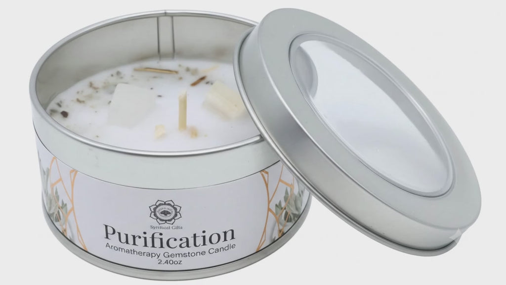 Bougie Green Tree Purification | Sélénite & Sauge Blanche | Cleansing Énergétique & Protection 70g