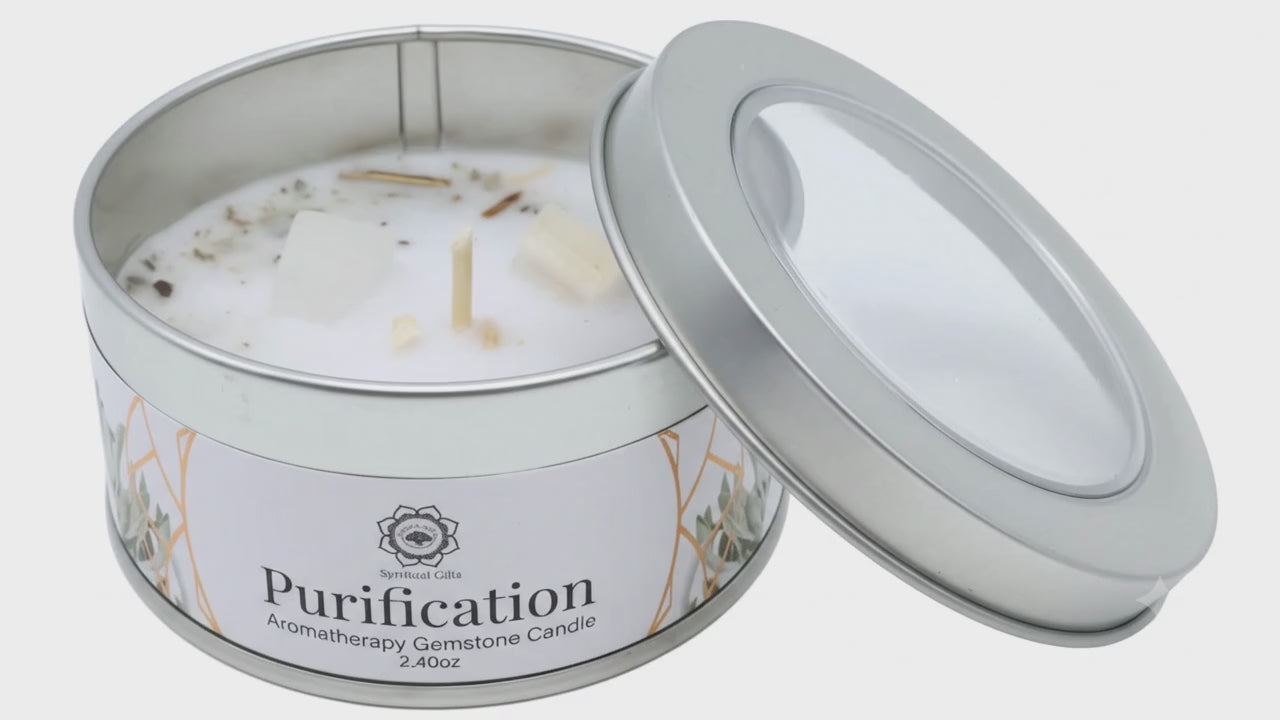Bougie Green Tree Purification | Sélénite & Sauge Blanche | Cleansing Énergétique & Protection 70g