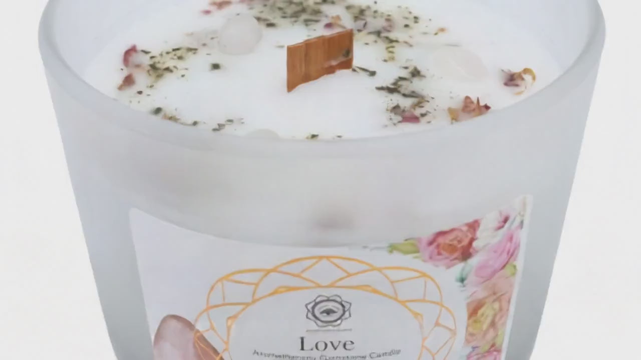 Bougie Green Tree Amour | Quartz Rose & Rose | Guérison du Cœur & Amour de Soi 256g
