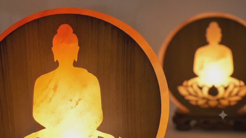 ✨ Lampe de Sel Bouddha Lotus 5 kg – Éveil Spirituel, Purification & Lumière Ambrée