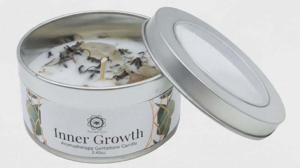 Bougie Green Tree Croissance Intérieure | Pierre de Lune & Menthe | Épanouissement & Méditation 70g