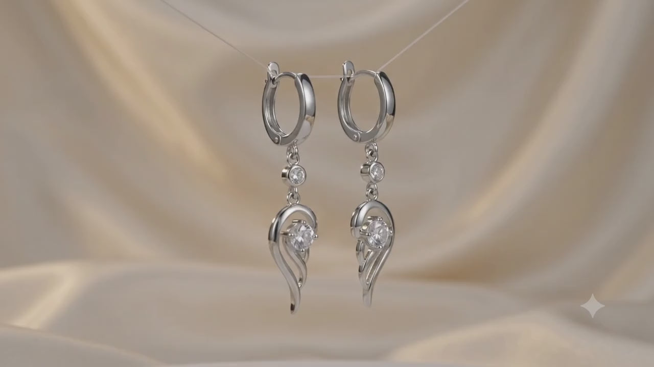 Boucles d'Oreilles Amélia Cœur | Argent 925 Poinçon Certifié | Zirconium | Pureté & Sophistication
