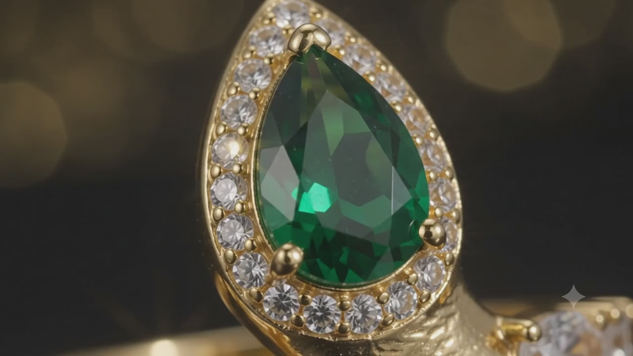 Bague Femme Réglable Serpent Zirconiums Multicolores – Dorée