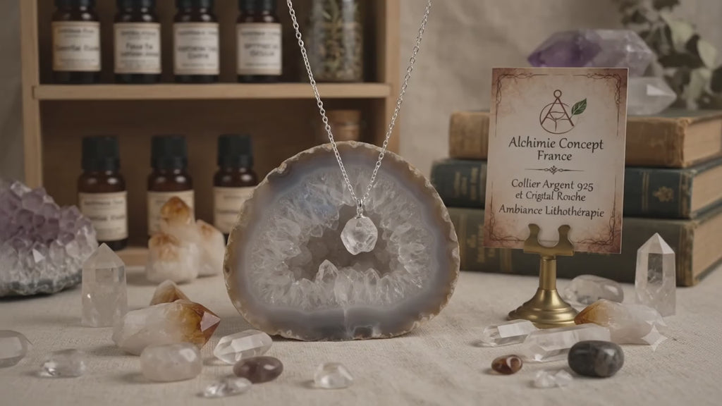 ✨ Collier Argent 925 Poinçon | Cristal Sauvage – Cristal de Roche Naturel – Clarté, Pureté & Amplification