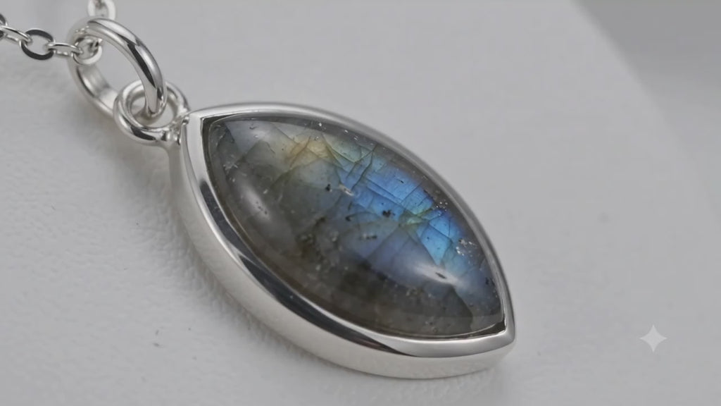 ✨ Collier Labradorite Larme | Argent 925 Poinçon Certifié | Pierre Naturelle Irisée