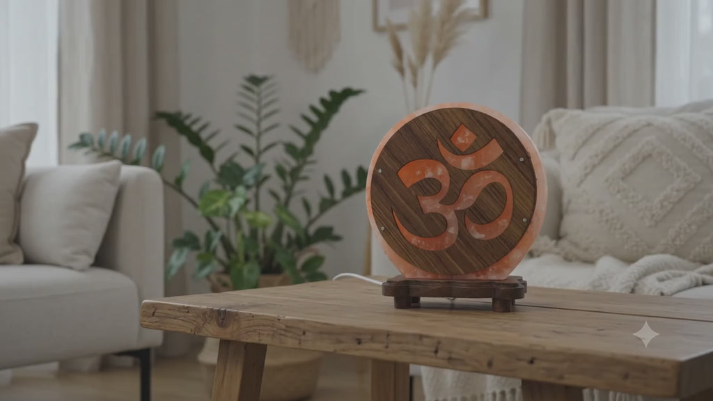 ✨ Lampe de Sel OM 5 kg – Mantra Sacré Himalaya | Méditation, Yoga & Vibration Primordiale